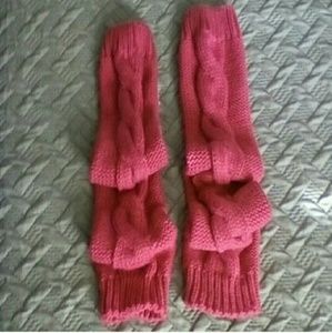 Pink Long Thick Knit Leg warmers